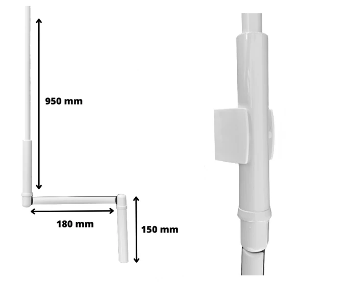 Manivelle Renforcée « Zurflux-Feller » pour Volet Roulant – 1200 mm, Diamètre 12 mm, Blanc